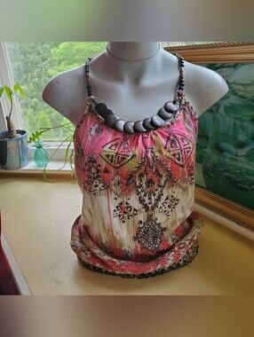 Cato Y2K Boho Tropical Blouse
